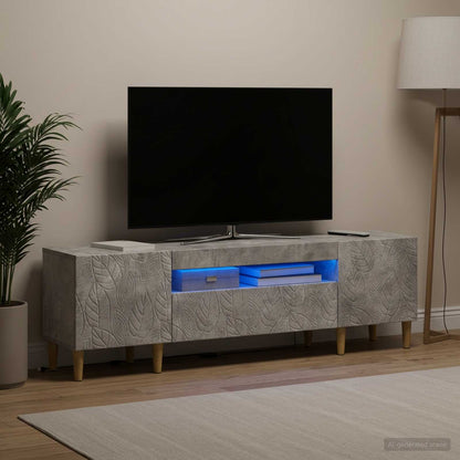 vidaXL LED TV Cabinet Concrete Grey Engineered Wood