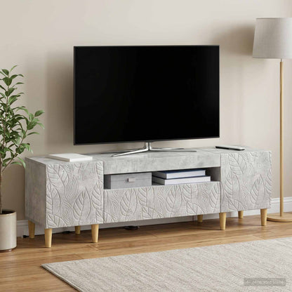 vidaXL LED TV Cabinet Concrete Grey Engineered Wood