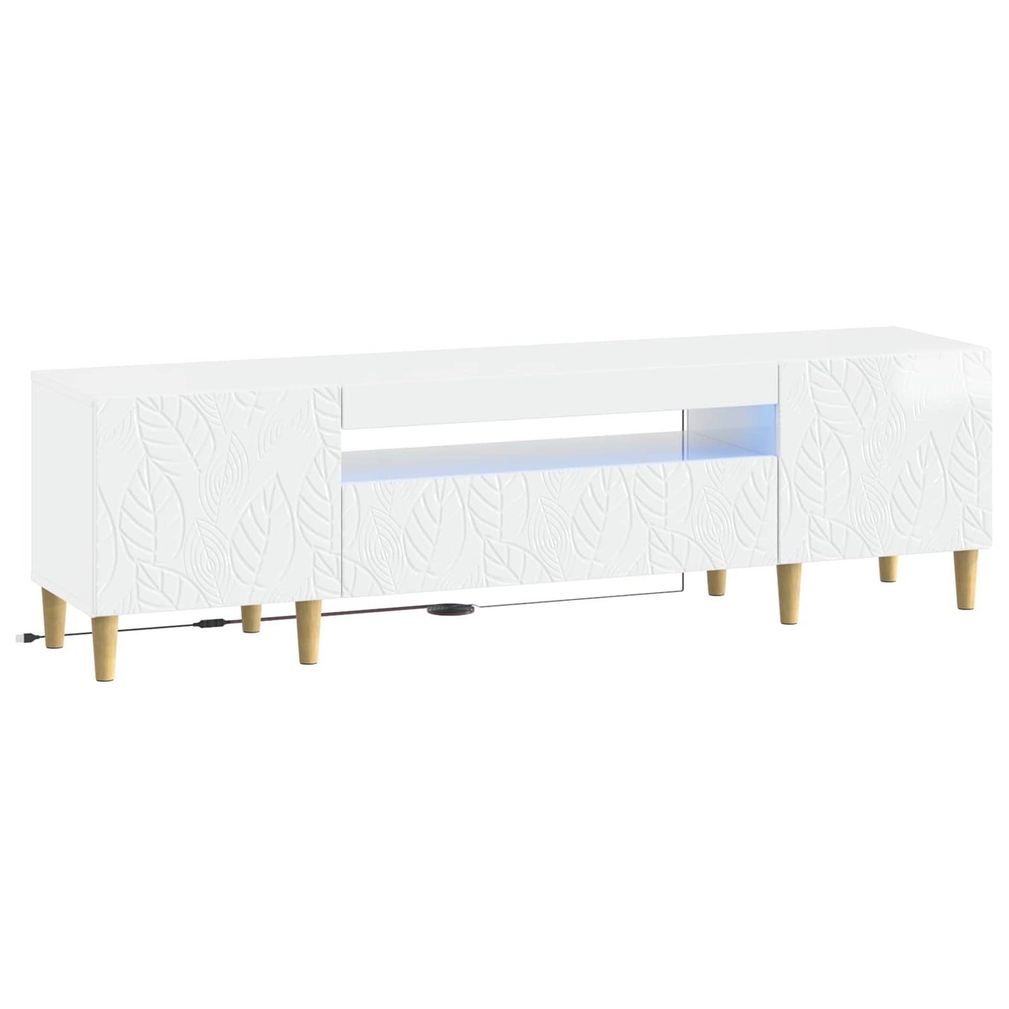 vidaXL LED TV Cabinet High Gloss White Engineered Wood