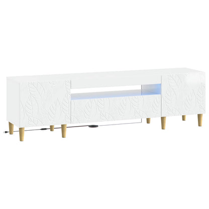 vidaXL LED TV Cabinet High Gloss White Engineered Wood