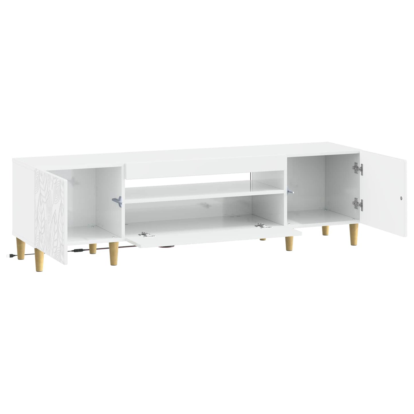 vidaXL LED TV Cabinet High Gloss White Engineered Wood