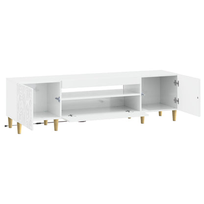 vidaXL LED TV Cabinet High Gloss White Engineered Wood