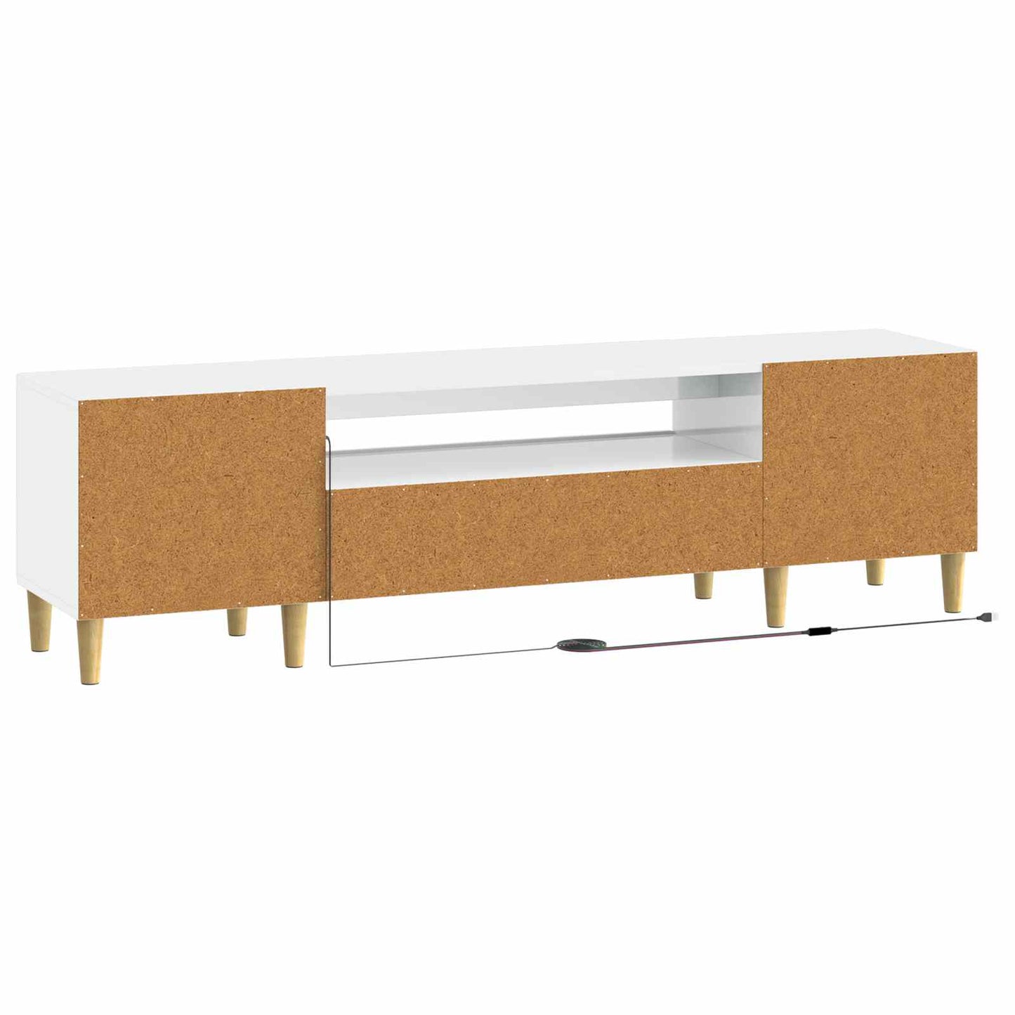 vidaXL LED TV Cabinet High Gloss White Engineered Wood