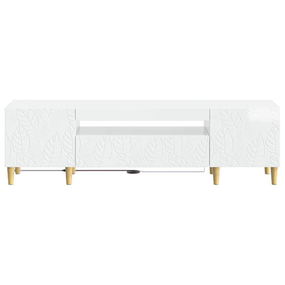 vidaXL LED TV Cabinet High Gloss White Engineered Wood