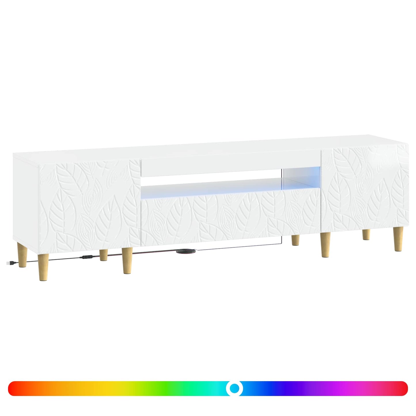 vidaXL LED TV Cabinet High Gloss White Engineered Wood