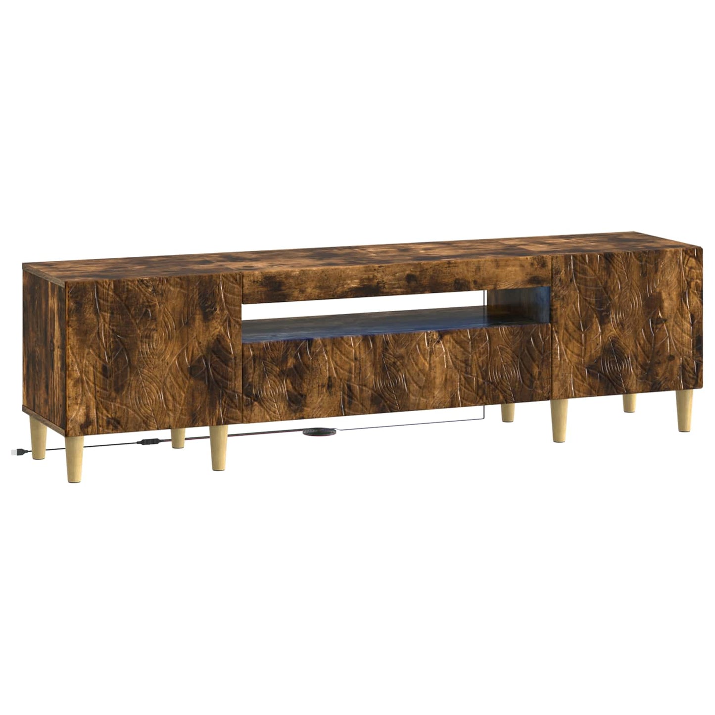 vidaXL LED TV Cabinet Smoked Oak Engineered Wood