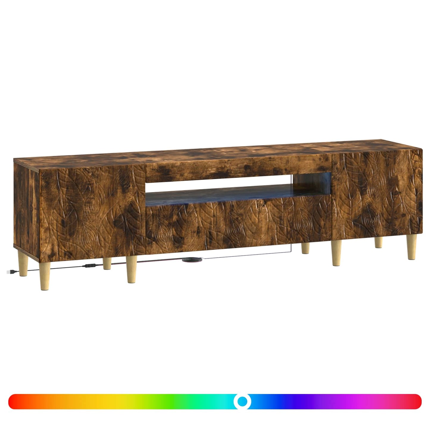 vidaXL LED TV Cabinet Smoked Oak Engineered Wood