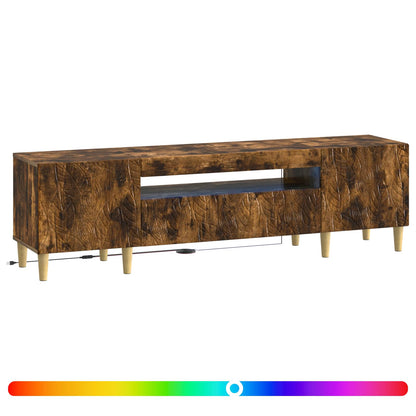 vidaXL LED TV Cabinet Smoked Oak Engineered Wood