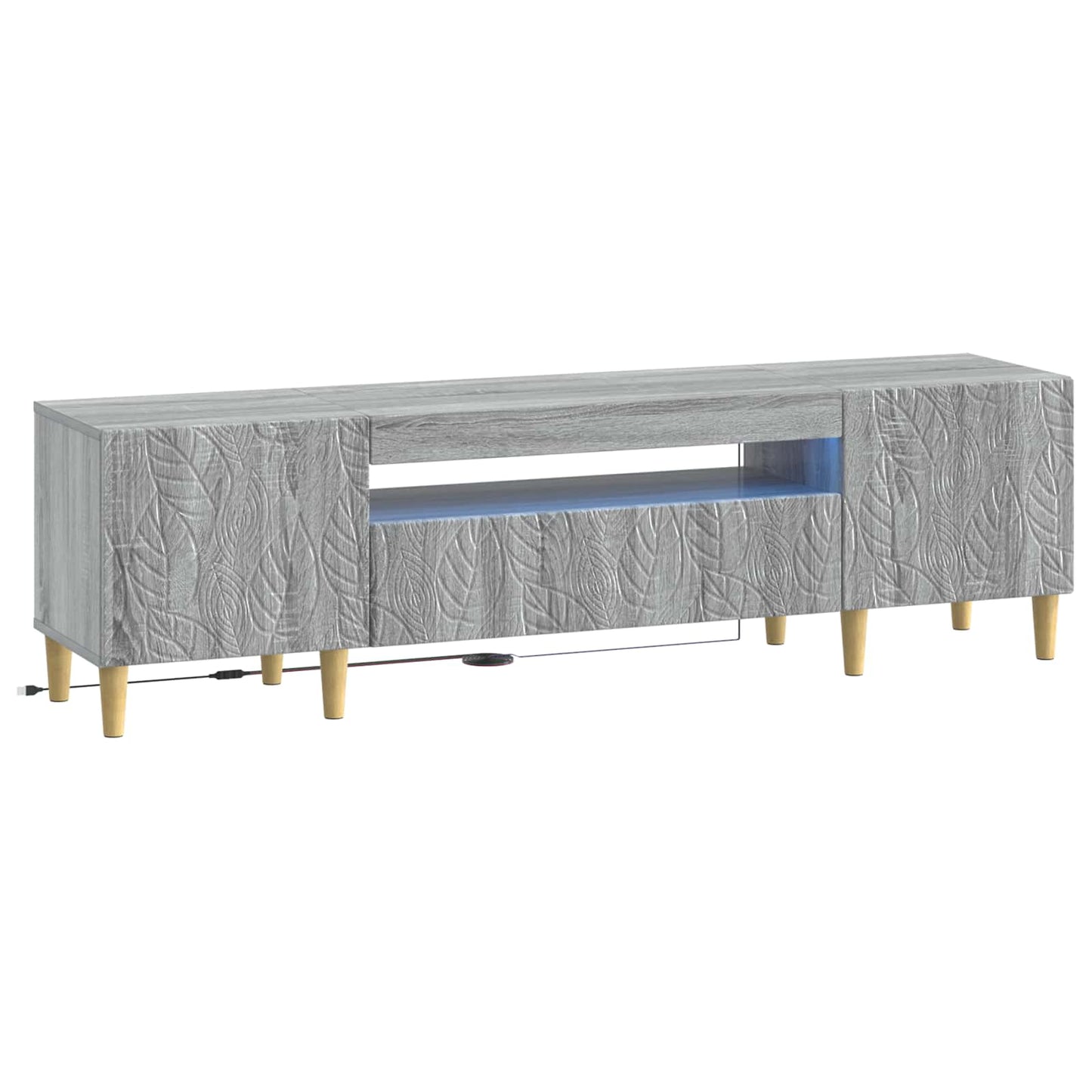 vidaXL LED TV Cabinet Grey Sonoma Engineered Wood