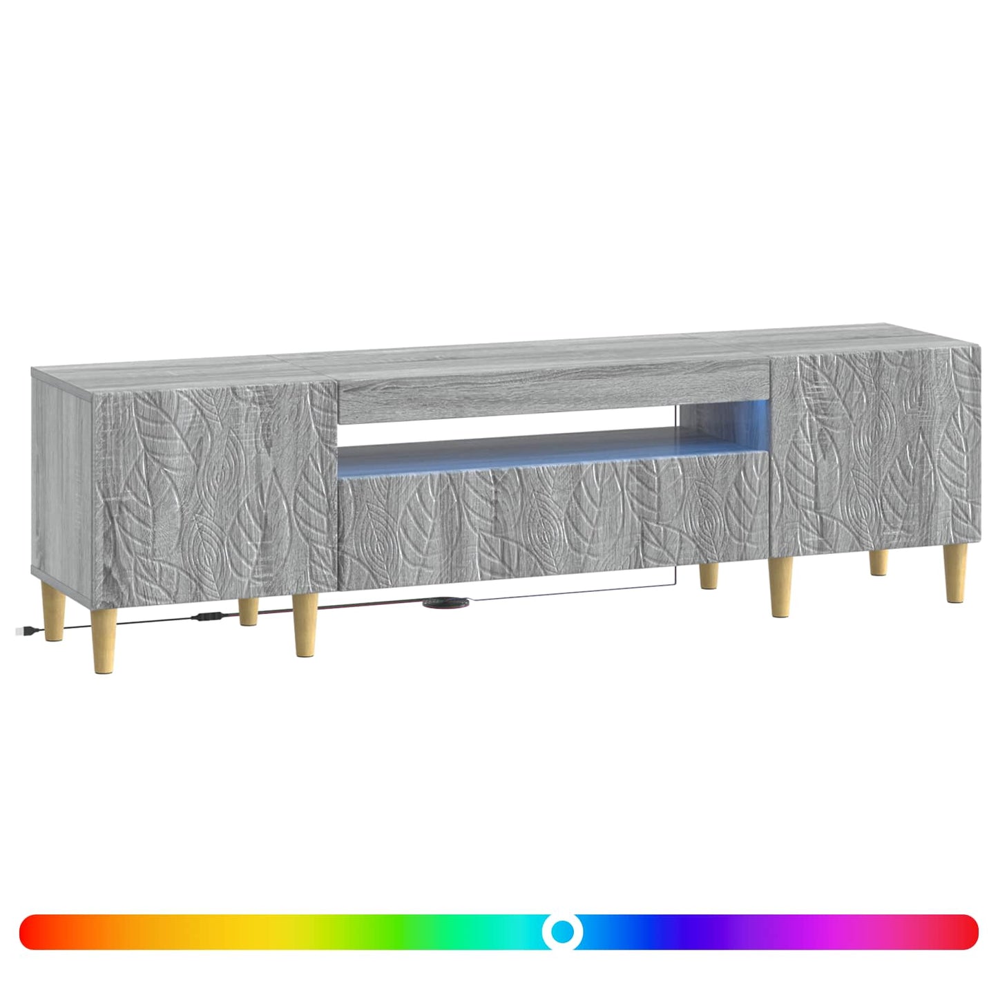 vidaXL LED TV Cabinet Grey Sonoma Engineered Wood