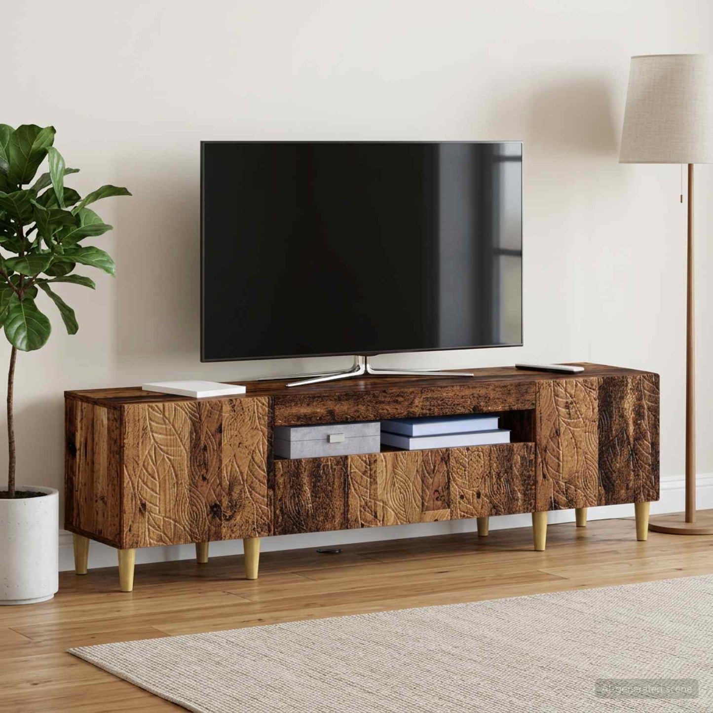 vidaXL LED TV Cabinet Old Wood Engineered Wood