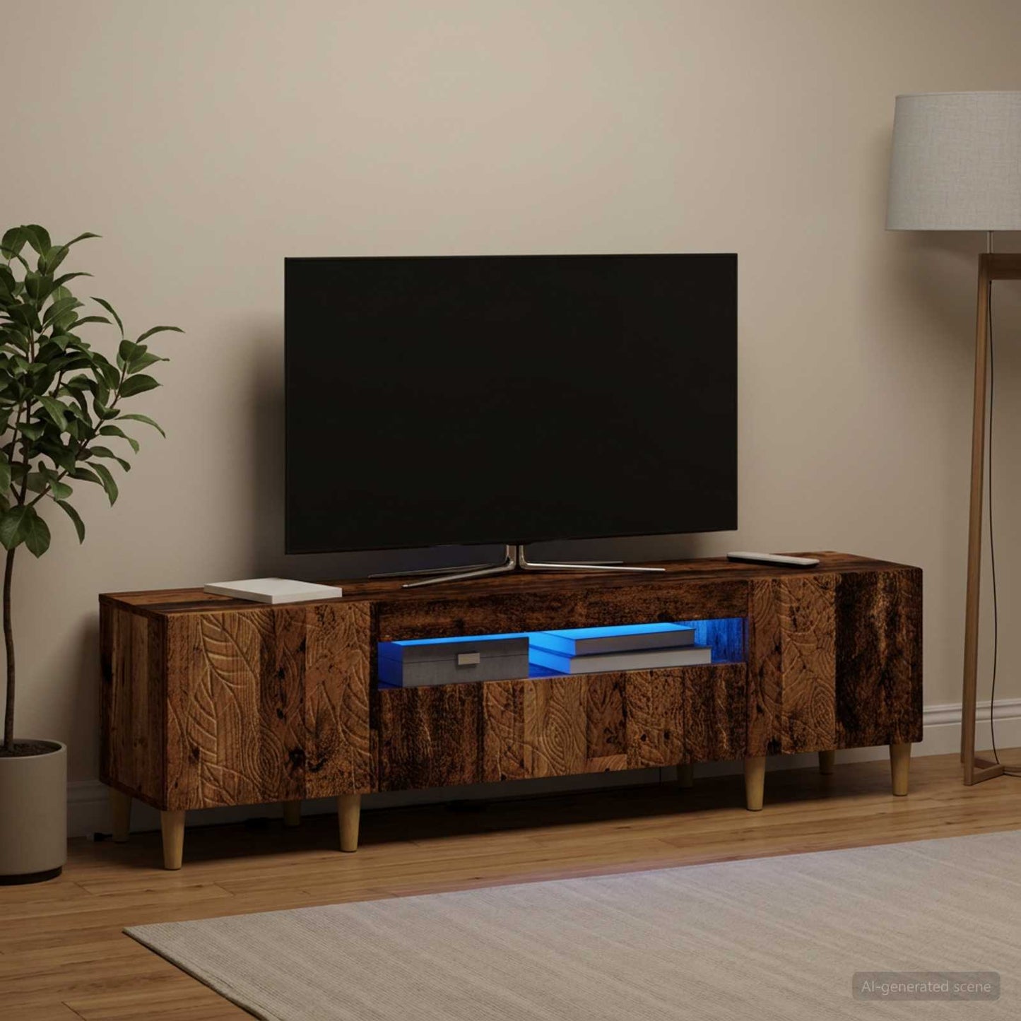 vidaXL LED TV Cabinet Old Wood Engineered Wood