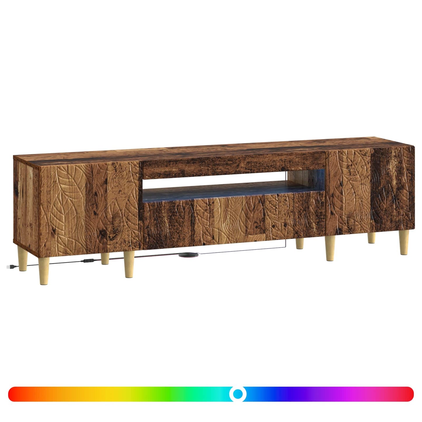 vidaXL LED TV Cabinet Old Wood Engineered Wood