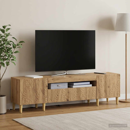 vidaXL LED TV Cabinet Artisan Oak Engineered Wood