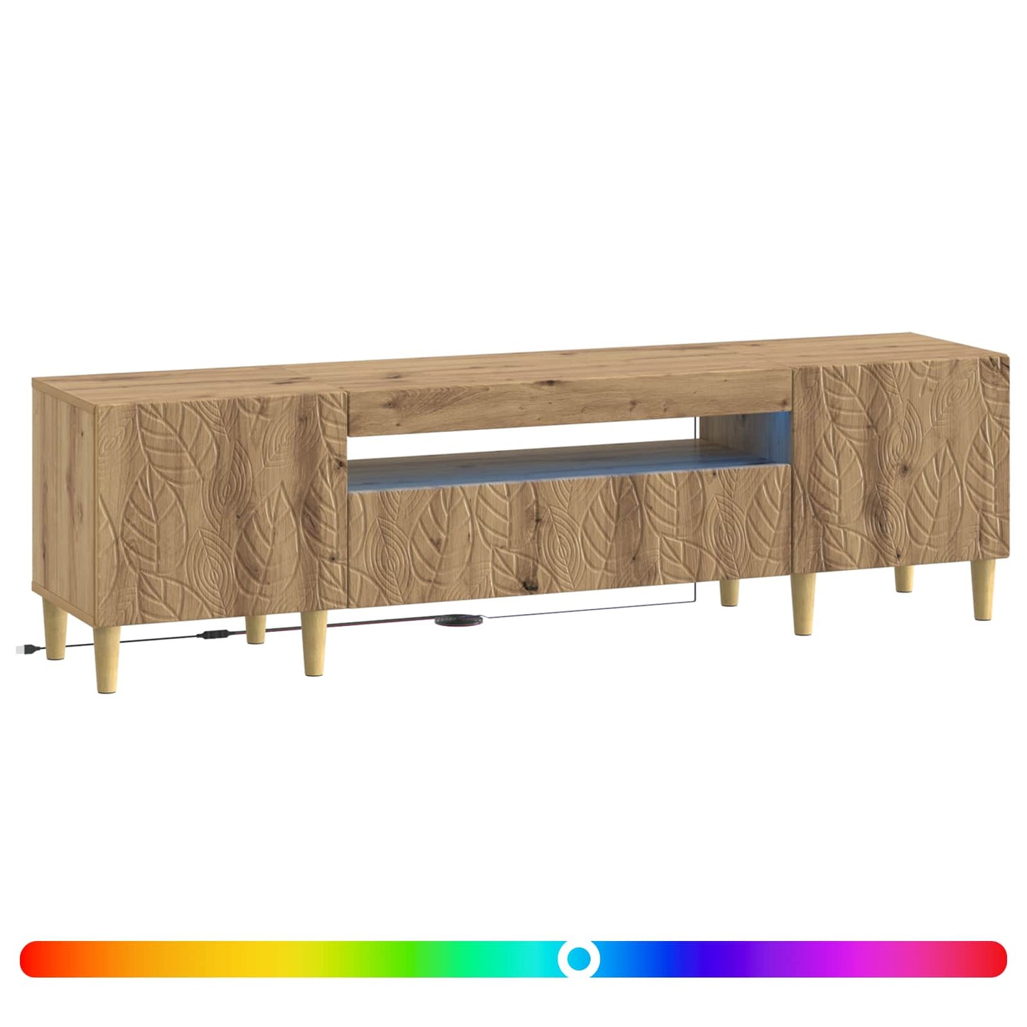 vidaXL LED TV Cabinet Artisan Oak Engineered Wood
