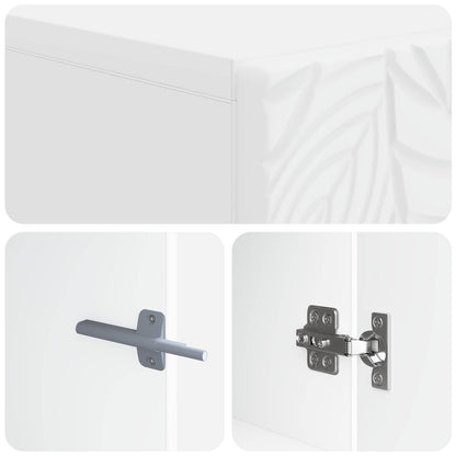 vidaXL Toilet Cabinet DELFT White 66 x 25.5 x 190 cm Engineered Wood