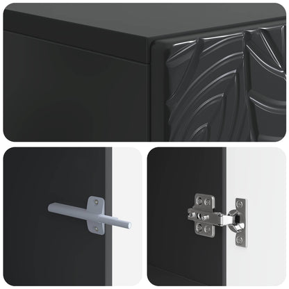 vidaXL Toilet Cabinet DELFT Black 66 x 25.5 x 190 cm Engineered Wood