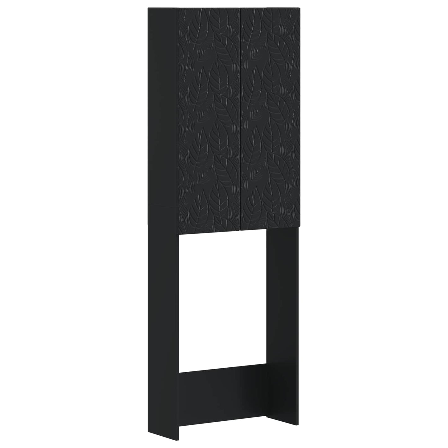 vidaXL Toilet Cabinet DELFT Black 66 x 25.5 x 190 cm Engineered Wood