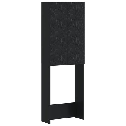vidaXL Toilet Cabinet DELFT Black 66 x 25.5 x 190 cm Engineered Wood