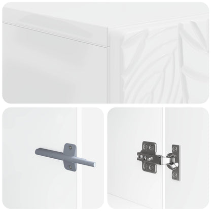 vidaXL Toilet Cabinet DELFT High Gloss White 66 x 25.5 x 190 cm