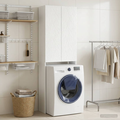 vidaXL Toilet Cabinet DELFT High Gloss White 66 x 25.5 x 190 cm