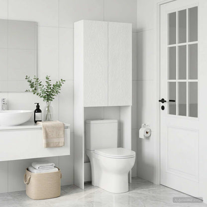 vidaXL Toilet Cabinet DELFT High Gloss White 66 x 25.5 x 190 cm