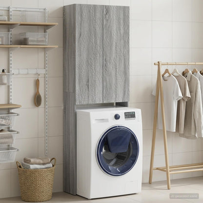 vidaXL Toilet Cabinet DELFT Grey Sonoma 66 x 25.5 x 190 cm