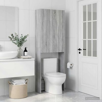 vidaXL Toilet Cabinet DELFT Grey Sonoma 66 x 25.5 x 190 cm