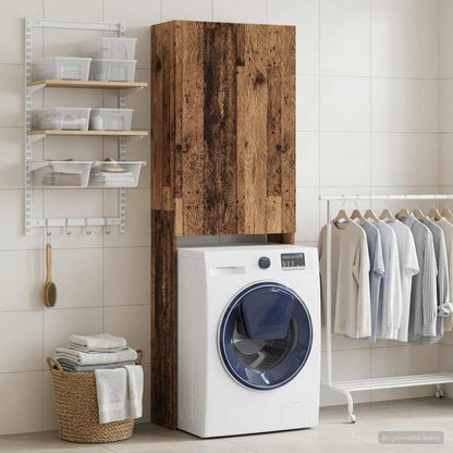 vidaXL Toilet Cabinet DELFT Old Wood 66 x 25.5 x 190 cm