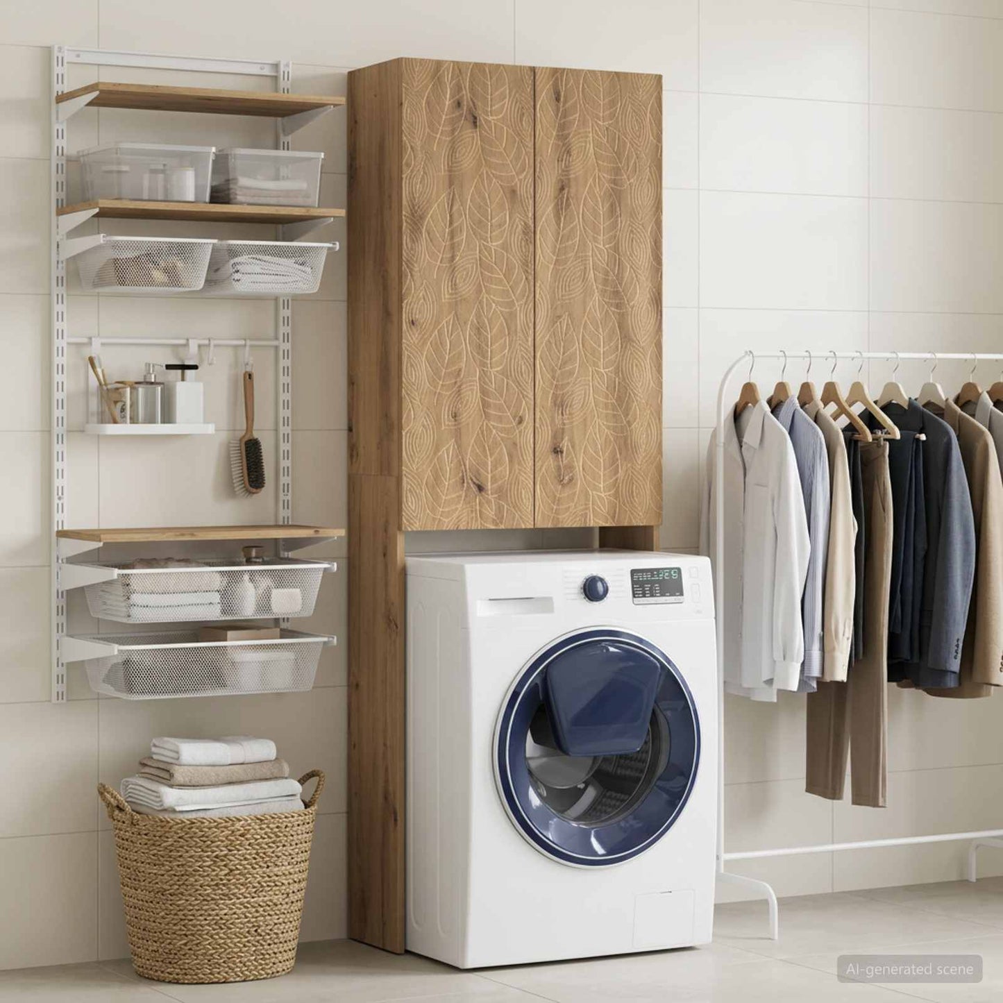 vidaXL Toilet Cabinet DELFT Artisan Oak 66 x 25.5 x 190 cm