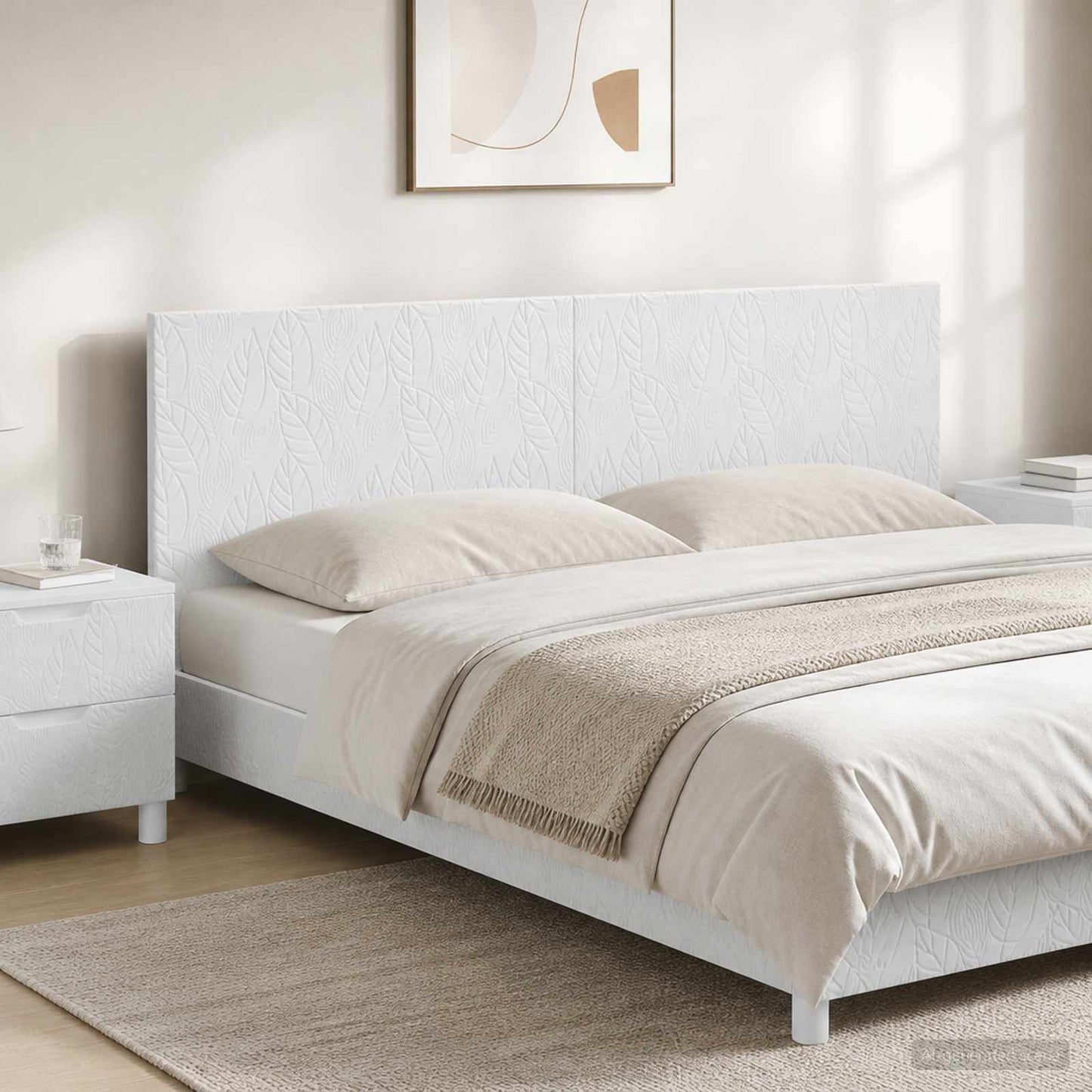vidaXL Wall-Mounted Headboard DELFT White Engineered Wood