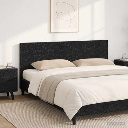 vidaXL Wall-Mounted Headboard DELFT Black Engineered Wood