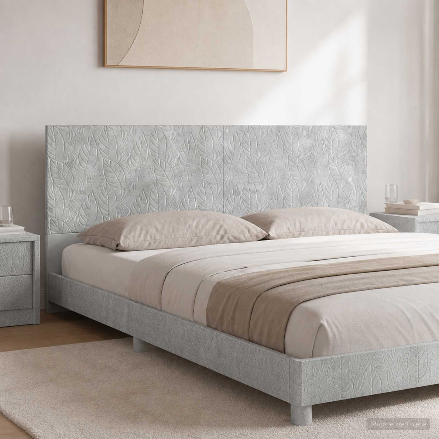 vidaXL Wall-Mounted Headboard DELFT Concrete Grey Engineered Wood