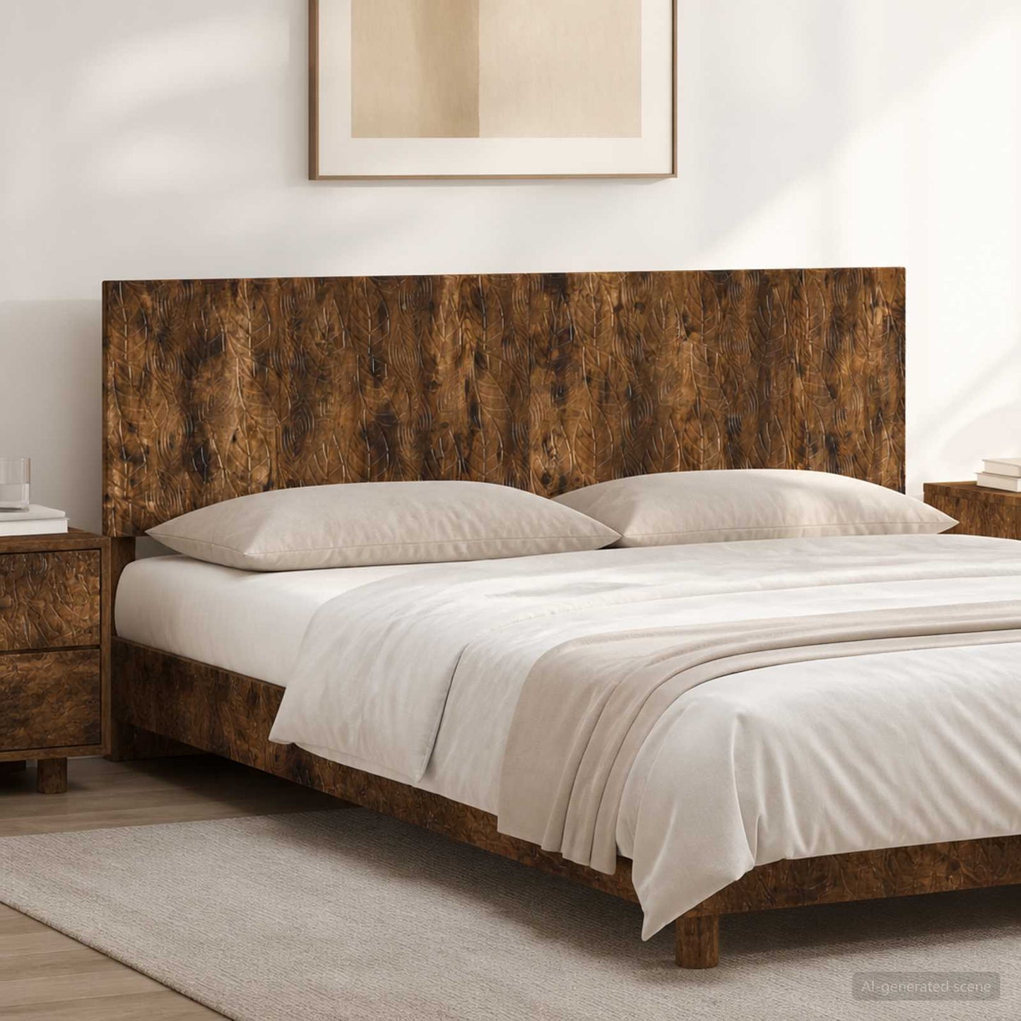 vidaXL Wall-Mounted Headboard DELFT Smoked Oak Engineered Wood