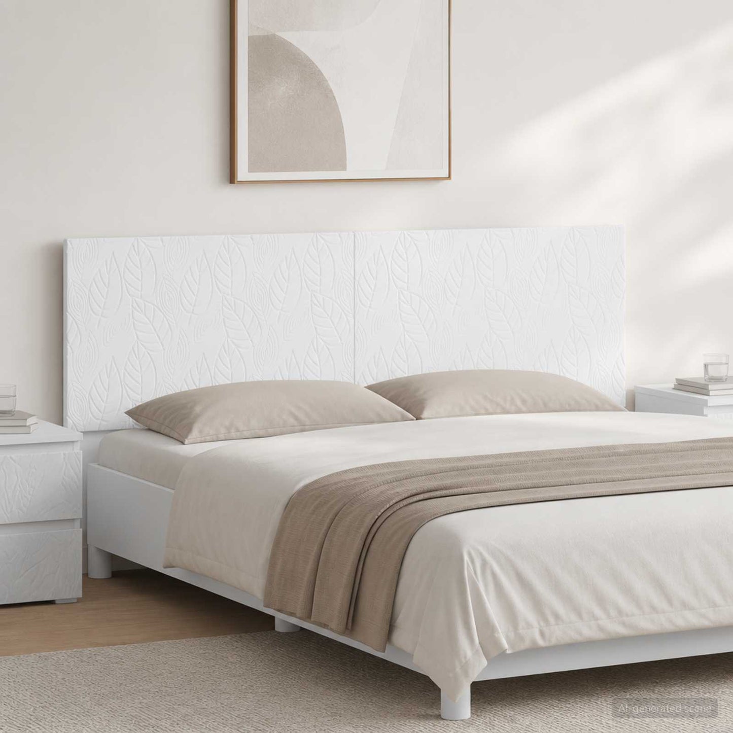 vidaXL Wall-Mounted Headboard DELFT White Engineered Wood