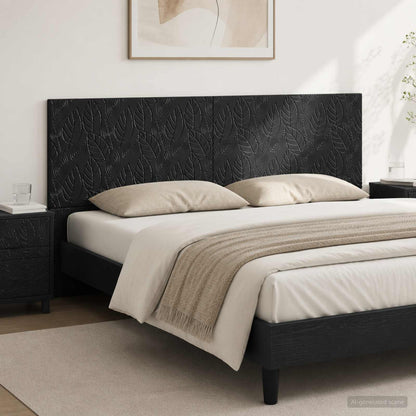 vidaXL Wall-Mounted Headboard DELFT Black Engineered Wood