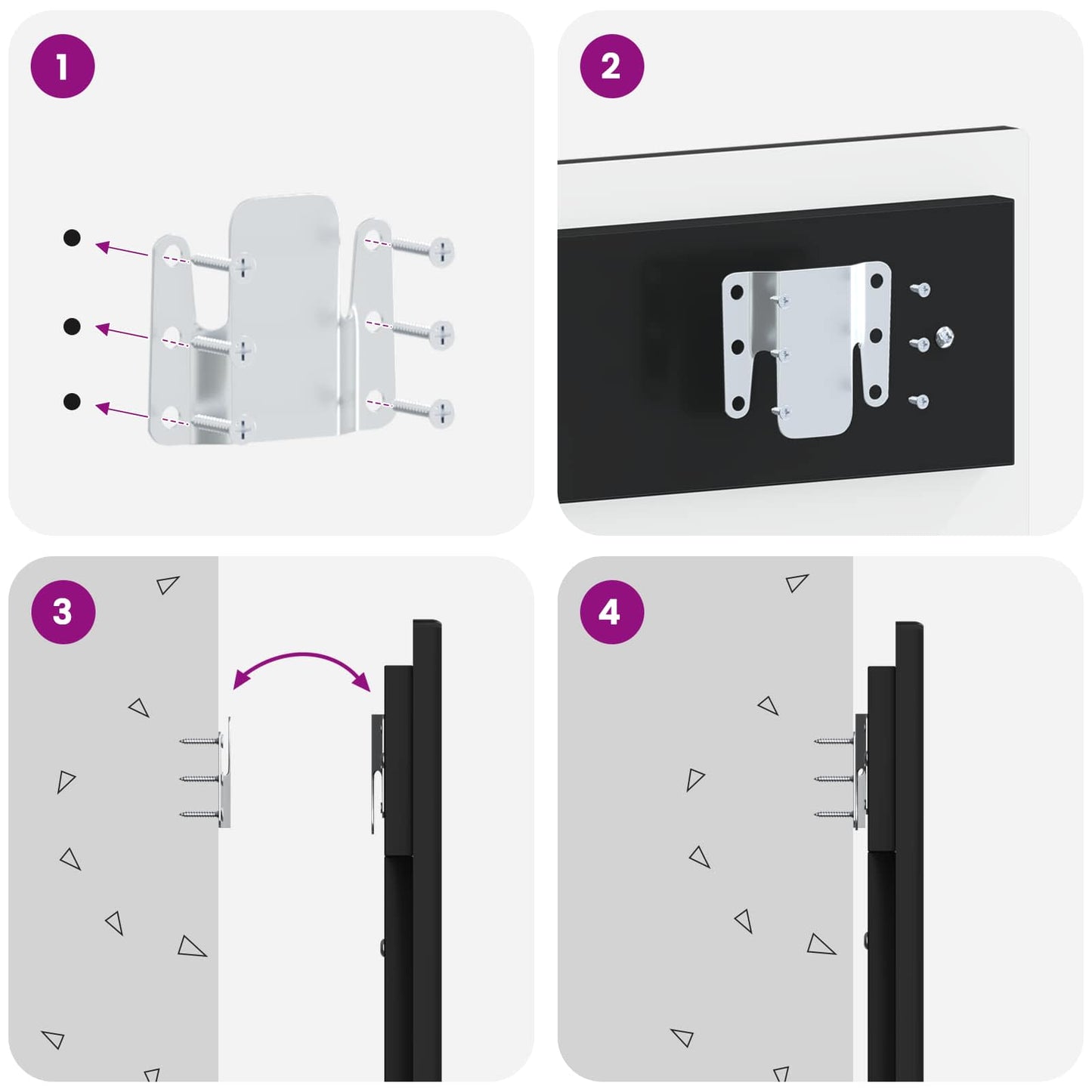 vidaXL Wall-Mounted Headboard DELFT Black Engineered Wood