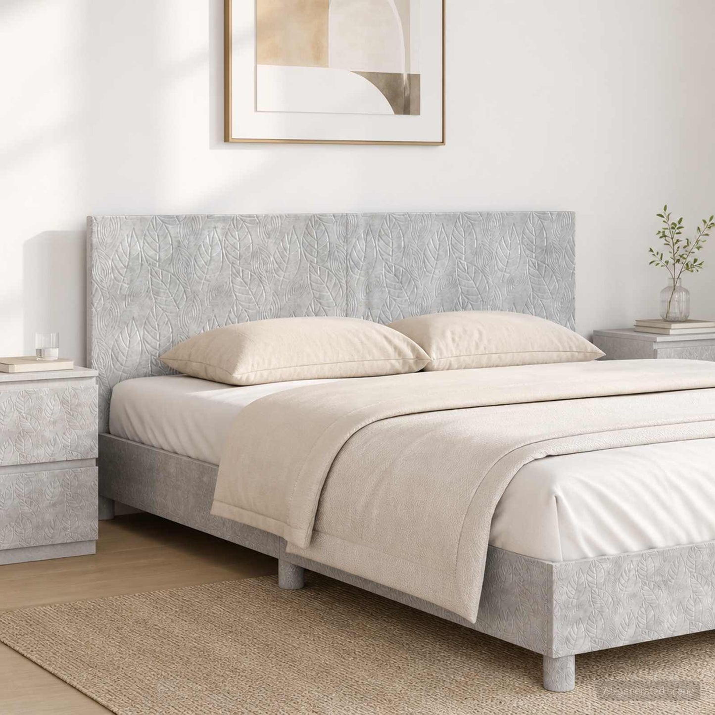 vidaXL Wall-Mounted Headboard DELFT Concrete Grey Engineered Wood