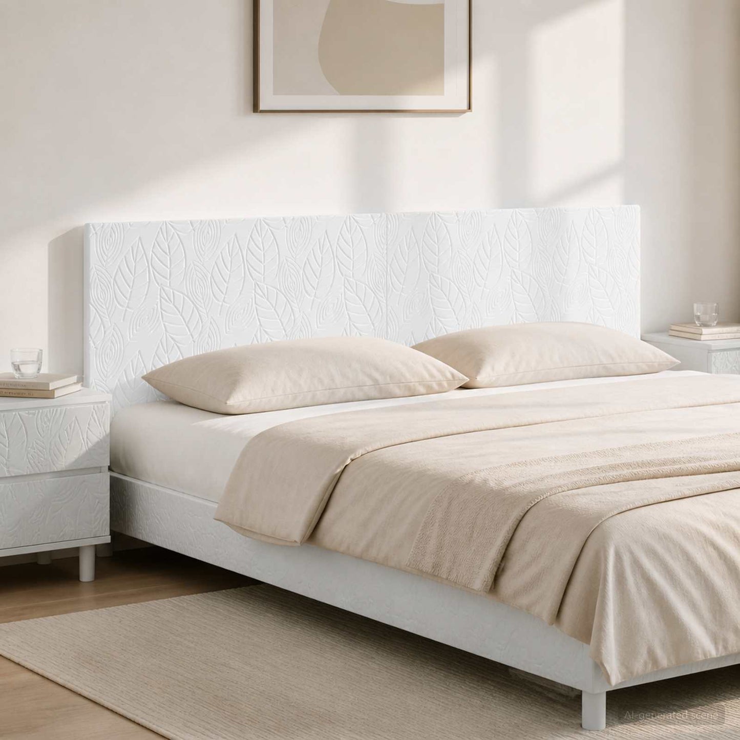 vidaXL Wall-Mounted Headboard DELFT High Gloss White Engineered Wood