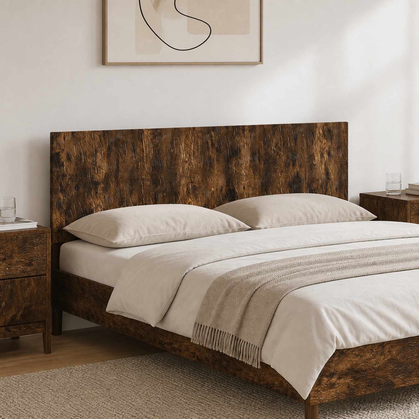 vidaXL Wall-Mounted Headboard DELFT Smoked Oak Engineered Wood