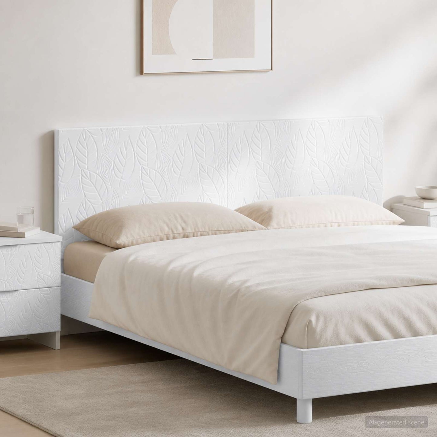 vidaXL Wall-Mounted Headboard DELFT High Gloss White Engineered Wood