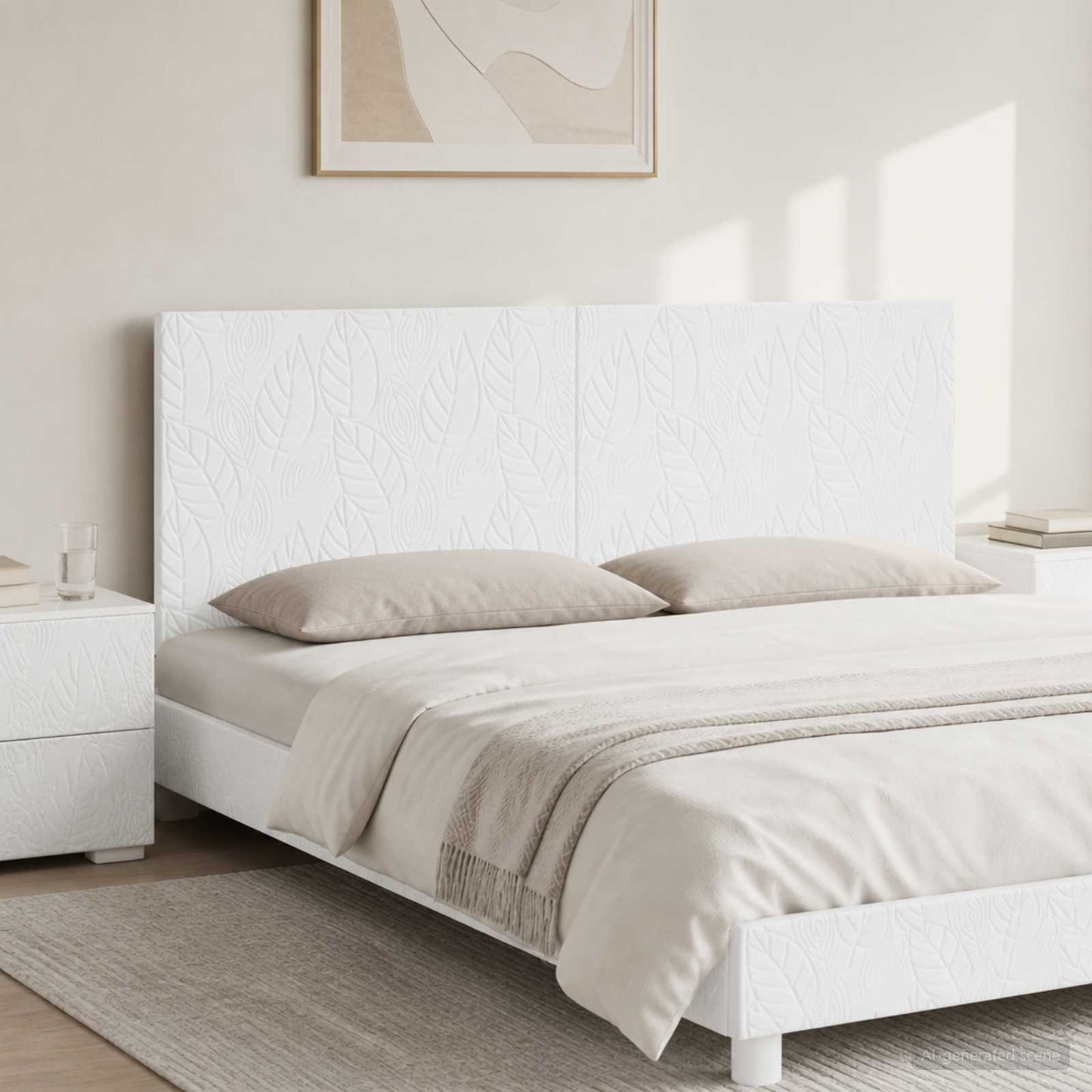 vidaXL Wall-Mounted Headboard DELFT White Engineered Wood