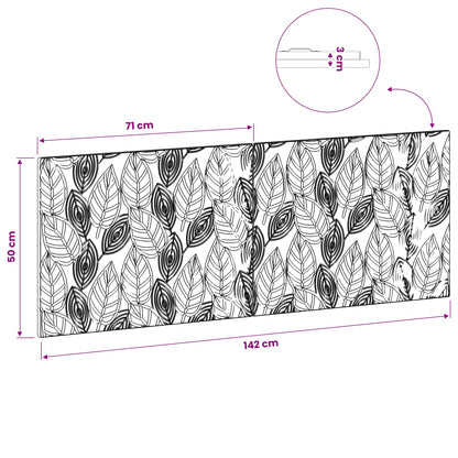 vidaXL Wall-Mounted Headboard DELFT Black Engineered Wood