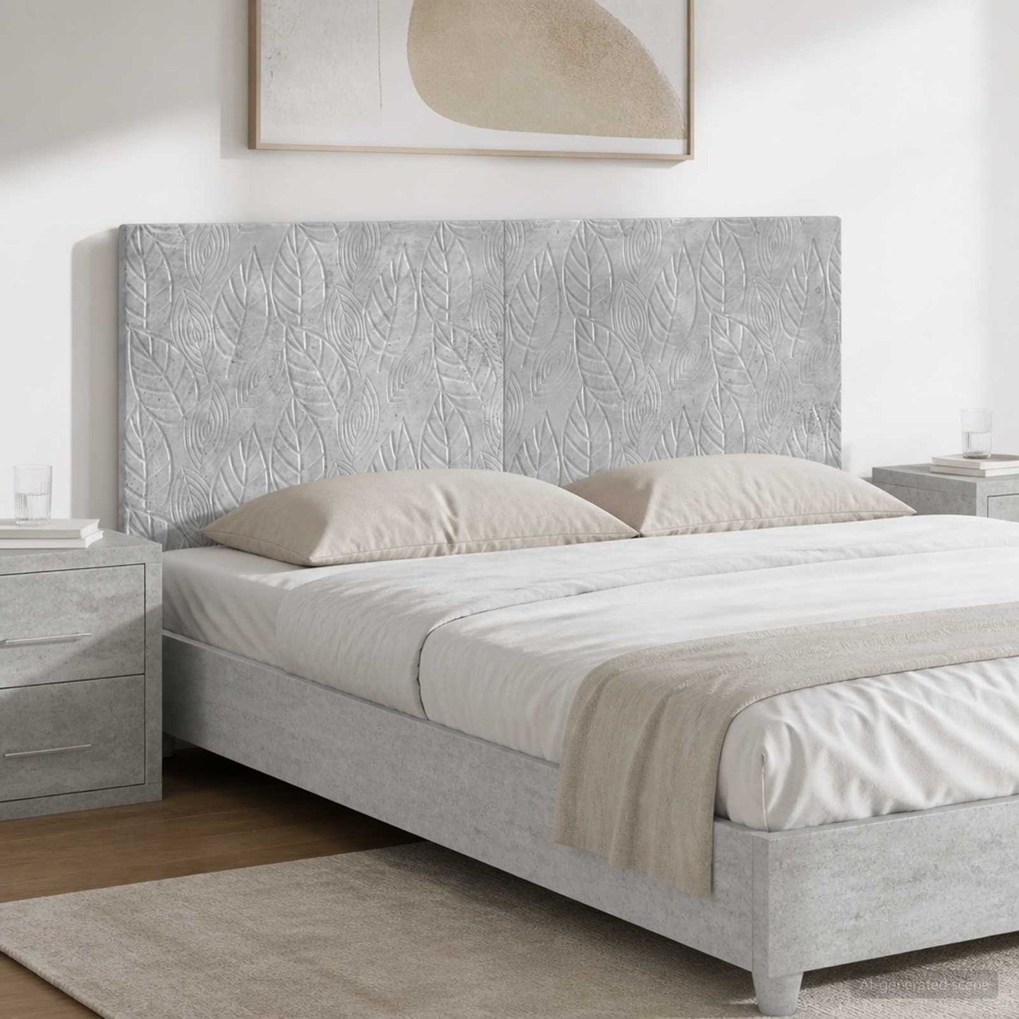 vidaXL Wall-Mounted Headboard DELFT Concrete Grey Engineered Wood