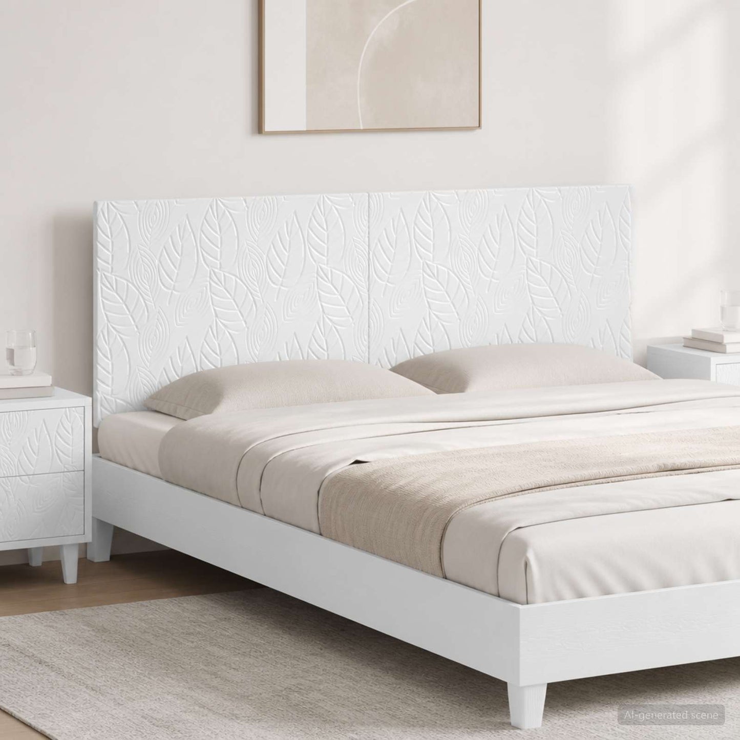 vidaXL Wall-Mounted Headboard DELFT High Gloss White Engineered Wood