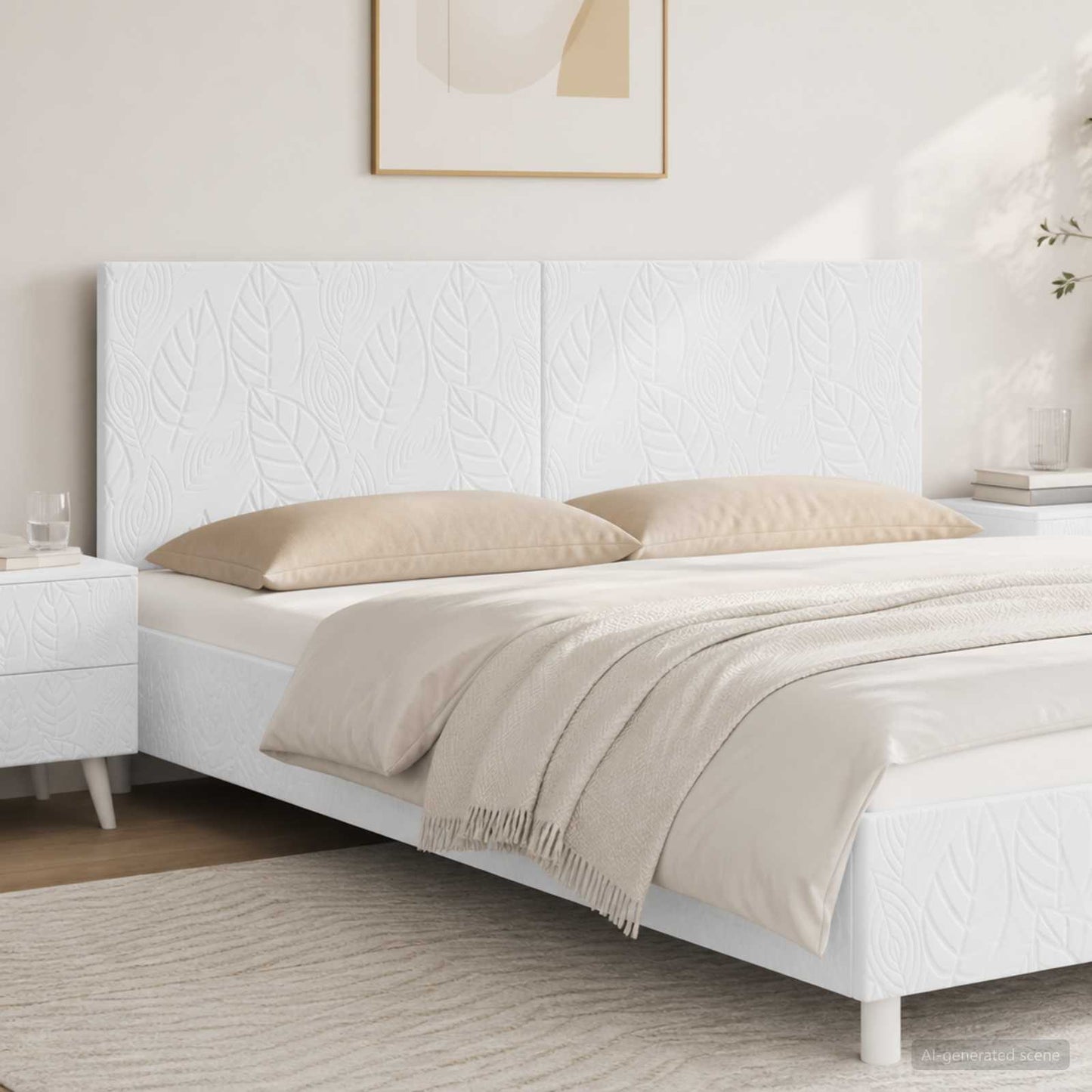vidaXL Wall-Mounted Headboard DELFT White Engineered Wood