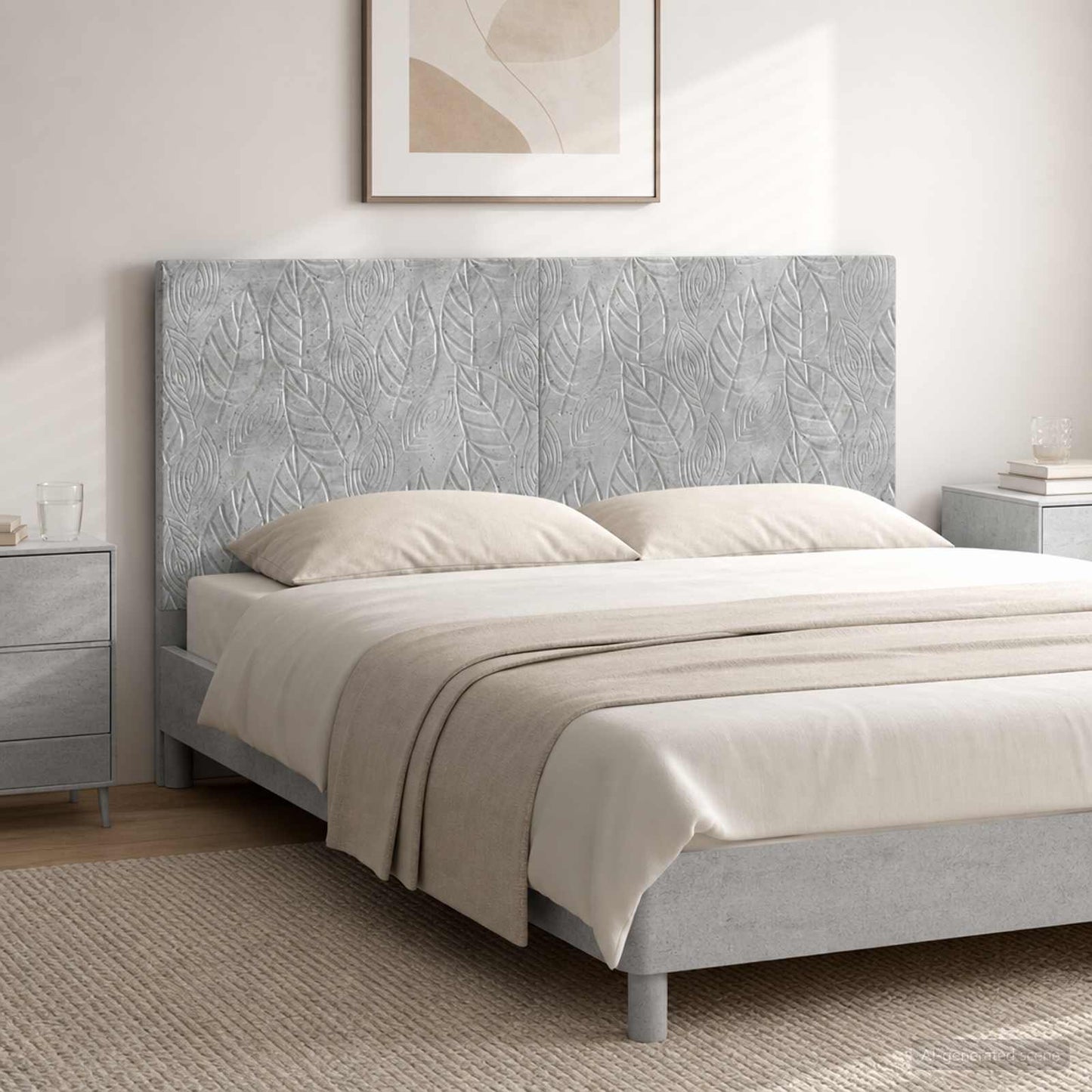 vidaXL Wall-Mounted Headboard DELFT Concrete Grey Engineered Wood