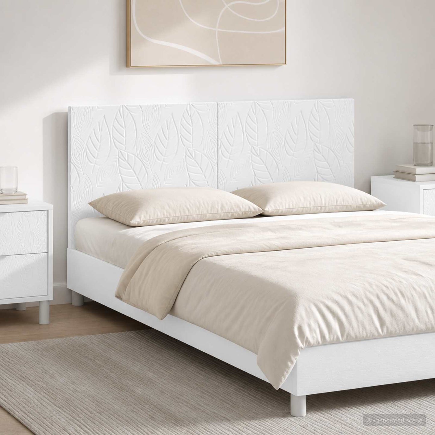 vidaXL Wall-Mounted Headboard DELFT High Gloss White Engineered Wood