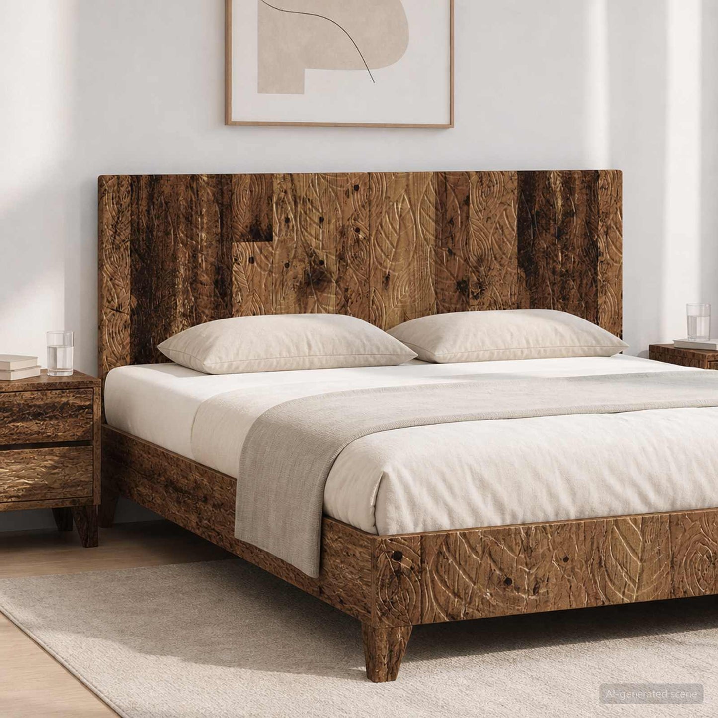 vidaXL Wall-Mounted Headboard DELFT Old Wood Engineered Wood