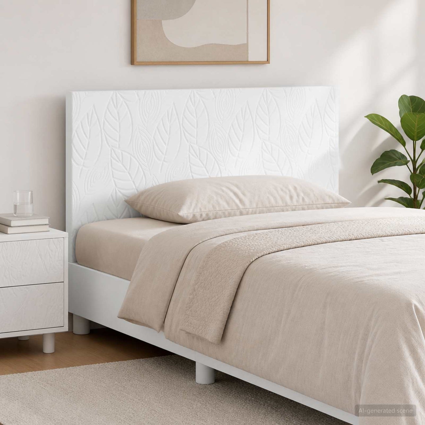 vidaXL Wall-Mounted Headboard DELFT White Engineered Wood